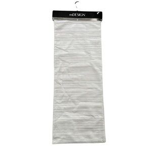 mDesign 14 in x 72 in Table Runner Gray Velour Stripe NWT